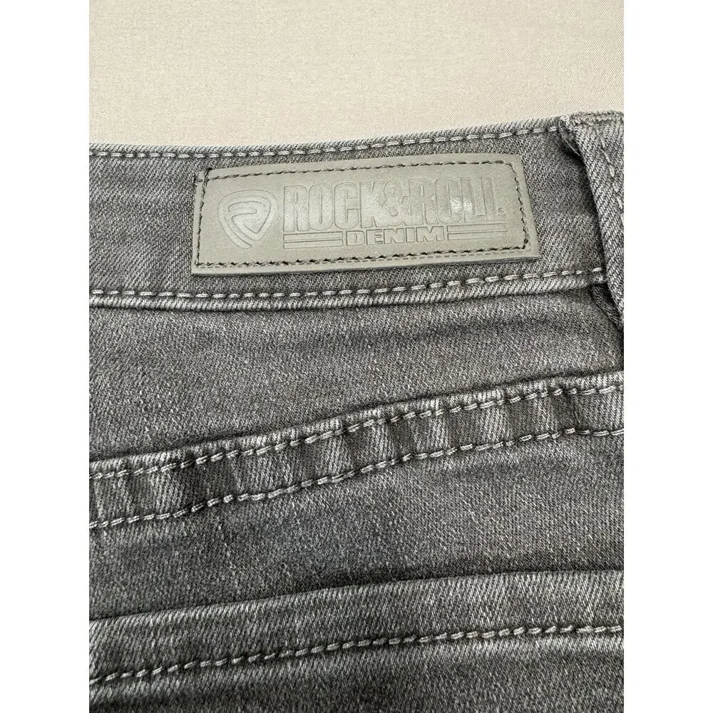 Women’s Rock & Roll Black Jeans High Rise Trouser Wide Boot Cut W29 X 34L - Picture 10 of 10